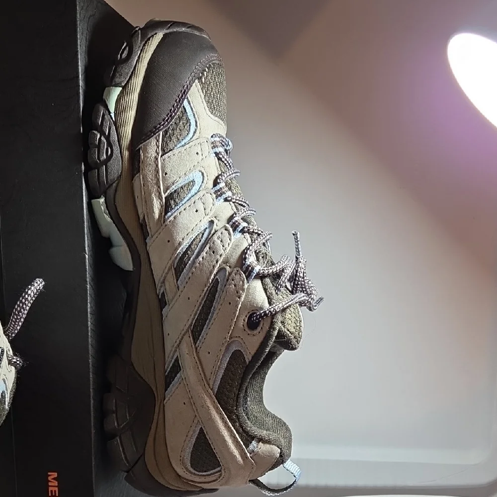 Merrell Women's Moab 2 WP Brindle Shoes - Tan and Gray 10.5 - Picture 7 of 8